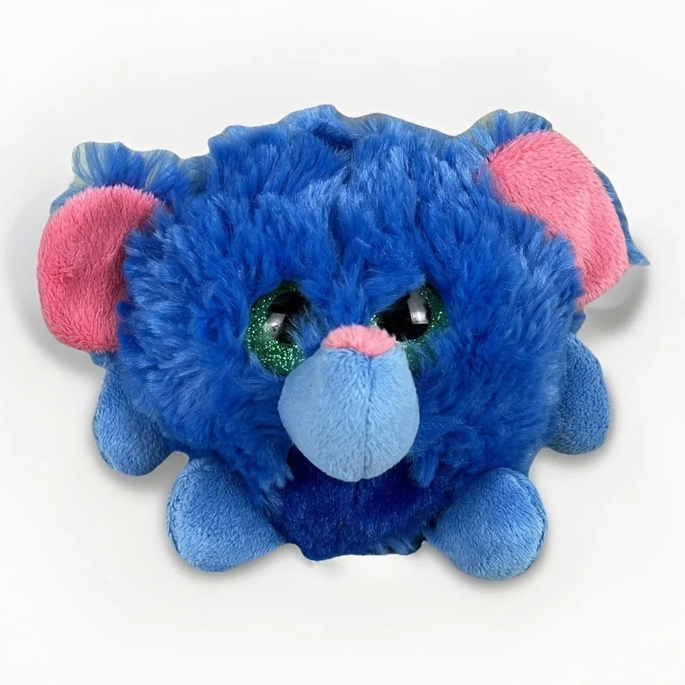 ELEPHANT Plush Lubby Cubbies FIESTA Blue Fluff Ball Green Eyes Stuffed Animal